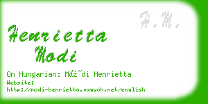 henrietta modi business card